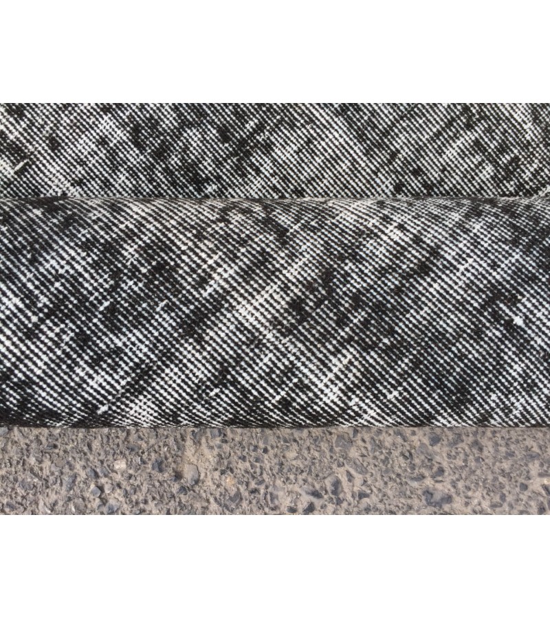 7x10 Turkish rug, black grey rug, , vintage rug, distressed rug, 6'8 X 9'9 wool rug
