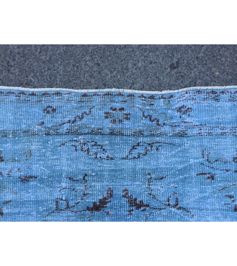 6x9 blueTurkish rug, vintage rug, oriental rug, 6'2 X 8'8 retro rug