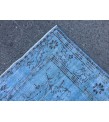 6x9 blueTurkish rug, vintage rug, oriental rug, 6'2 X 8'8 retro rug