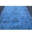 6x9 blueTurkish rug, vintage rug, oriental rug, 6'2 X 8'8 retro rug