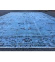 6x9 blueTurkish rug, vintage rug, oriental rug, 6'2 X 8'8 retro rug