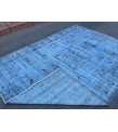 6x9 blueTurkish rug, vintage rug, oriental rug, 6'2 X 8'8 retro rug