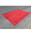 7x10 red distressed area rug, Living room rug, 6'11 X 10'4 Turkish rug