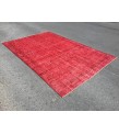 7x10 red distressed area rug, Living room rug, 6'11 X 10'4 Turkish rug