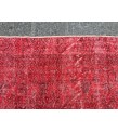 7x10 red distressed area rug, Living room rug, 6'11 X 10'4 Turkish rug