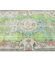 6x11 colourful bedroom rug, pastel green rug, 6'3 X 10'8 vintage Turkish rug