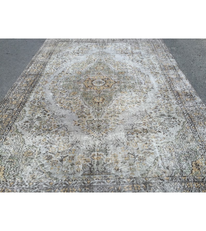 7x10 grey green home decor rug, bedroom rug, 7'1 X 10'5 rug for living room