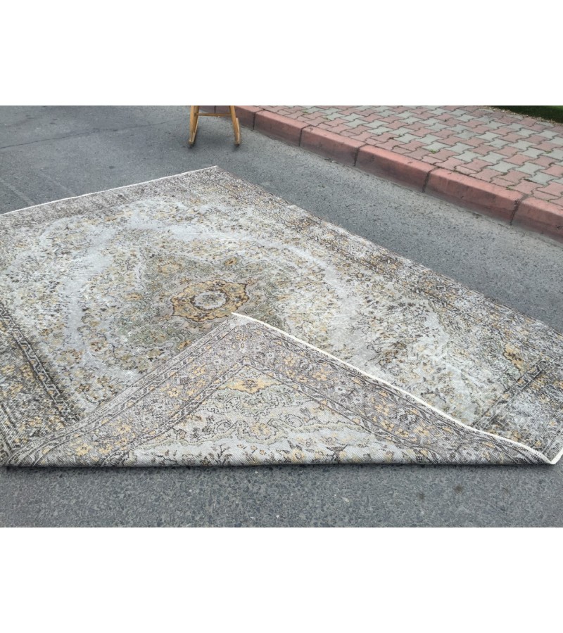 7x10 grey green home decor rug, bedroom rug, 7'1 X 10'5 rug for living room