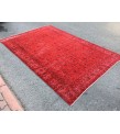 7x10 red retro rug, handmade area rug, 6'9 x 10'4 woven rug , living room rug