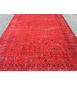 7x10 red retro rug, handmade area rug, 6'9 x 10'4 woven rug , living room rug