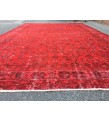 7x10 red retro rug, handmade area rug, 6'9 x 10'4 woven rug , living room rug
