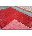 7x10 red retro rug, handmade area rug, 6'9 x 10'4 woven rug , living room rug