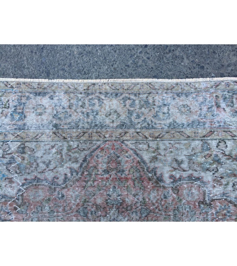 7x10 dining room rug, oriental rug, vintage distressed rug ,6'9 X 10'3 Turkish rug