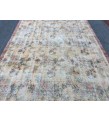 6x10 floral area rug, faded yellow rug, Vintage rug , 6'5 X 9'7 retro rug, Oriental rug