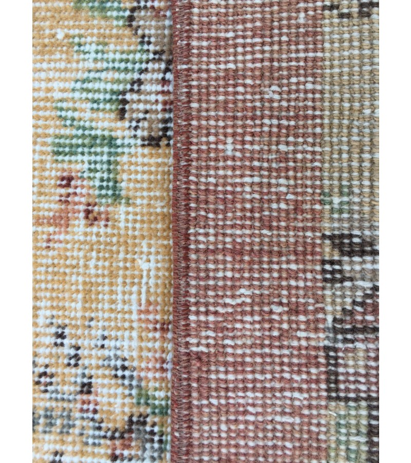 6x10 floral area rug, faded yellow rug, Vintage rug , 6'5 X 9'7 retro rug, Oriental rug