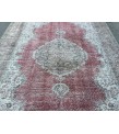7x10 faded red gray vintage rug, , Turkish bedroom rug, 6'8 X 10' area rug