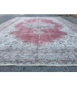 7x10 faded red gray vintage rug, , Turkish bedroom rug, 6'8 X 10' area rug