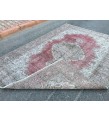 7x10 faded red gray vintage rug, , Turkish bedroom rug, 6'8 X 10' area rug