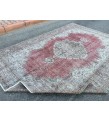 7x10 faded red gray vintage rug, , Turkish bedroom rug, 6'8 X 10' area rug