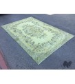 7x10 rustic green bedroom rug, retro rug, boho green rug, 6'8 X 10' wool rug