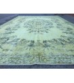 7x10 rustic green bedroom rug, retro rug, boho green rug, 6'8 X 10' wool rug