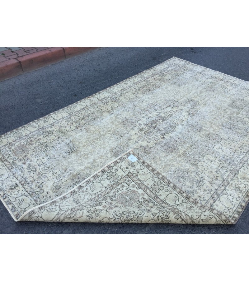 6x10 Rustic Woven Rug ,faded farmhouse rug, 70s rug , 6'1 X 9'6 Turkish Living room Rug