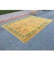 8x11 oversize Oushak rug , red yellow green rug, 7'11 X 11'2 Handmade vintage rug
