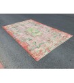7x11 oversize retro rug, Area rug, Brown Orange Green Living room rug,7'3 X 10'9 Floral Bedroom rug