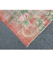 7x11 oversize retro rug, Area rug, Brown Orange Green Living room rug,7'3 X 10'9 Floral Bedroom rug