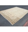 10x13 woven wool rug, beige brown rug, , Vintage Rug, 9'7 X 12'6 faded rug