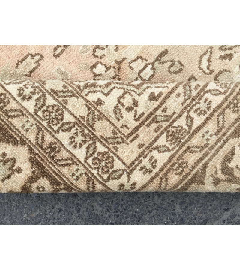 10x13 woven wool rug, beige brown rug, , Vintage Rug, 9'7 X 12'6 faded rug