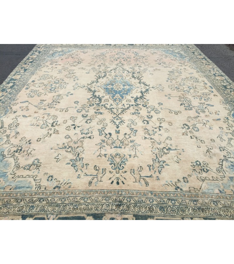 10x13 retro living room rug, Persian Vintage Rug, 9'11 X 12'9 bed plan rug