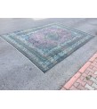 10x13 oversize handmade rug, Vintage Pink Teal Rug , 10' X 13'1 Retro rug , Nomadic rug