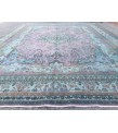 10x13 oversize handmade rug, Vintage Pink Teal Rug , 10' X 13'1 Retro rug , Nomadic rug