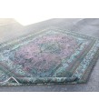 10x13 oversize handmade rug, Vintage Pink Teal Rug , 10' X 13'1 Retro rug , Nomadic rug