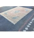 10x13 Geometric Vintage rug for living room, Area rug, pastel red rug, 9'6 X 12'6 Bedroom rug