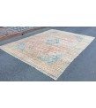 10x13 Geometric Vintage rug for living room, Area rug, pastel red rug, 9'6 X 12'6 Bedroom rug