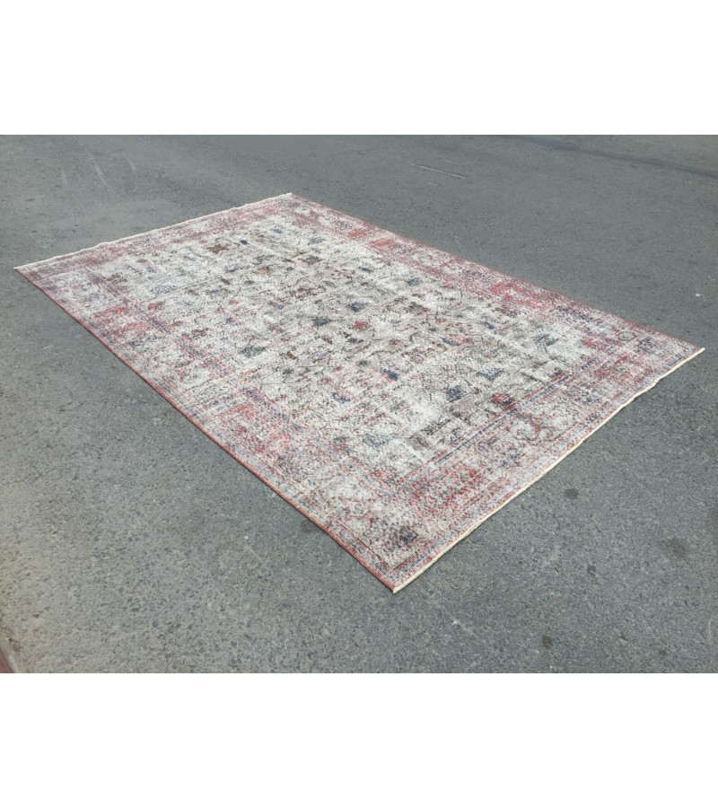 7x11 distressed rug for living room, dining room rug, vintage rug, 6'11 X 10'6 area rug