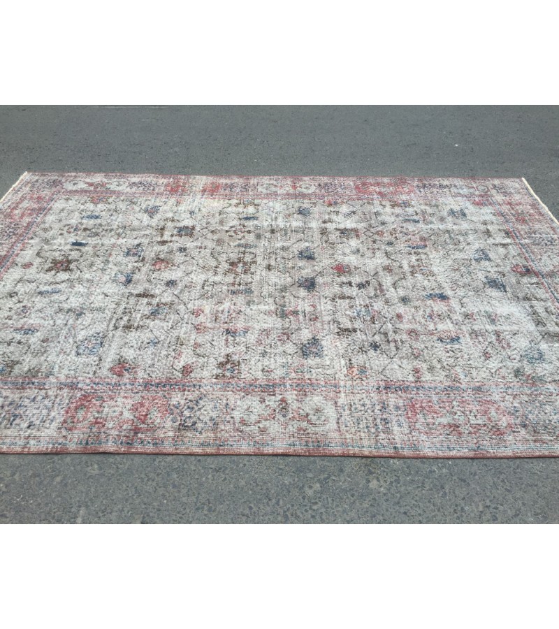7x11 distressed rug for living room, dining room rug, vintage rug, 6'11 X 10'6 area rug