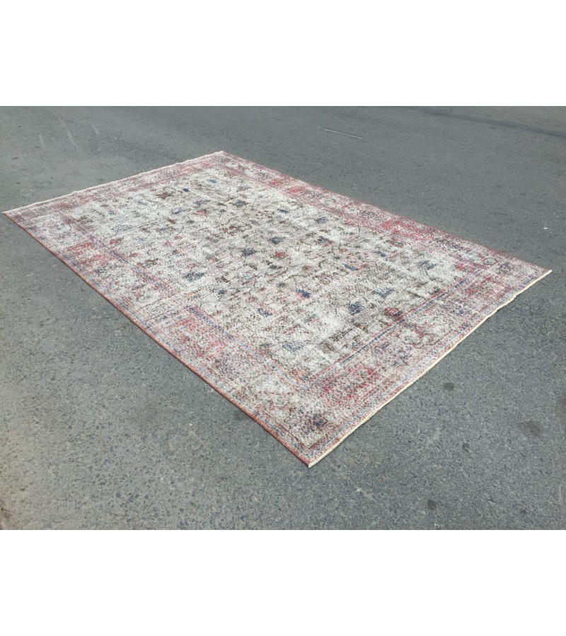 7x11 distressed rug for living room, dining room rug, vintage rug, 6'11 X 10'6 area rug