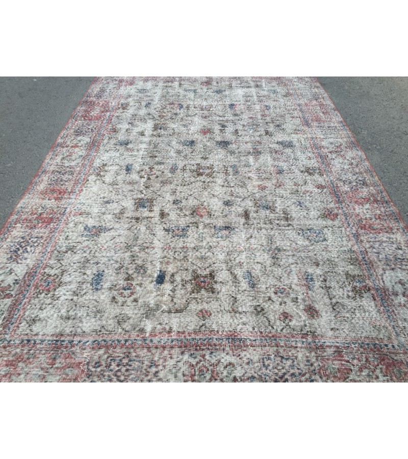 7x11 distressed rug for living room, dining room rug, vintage rug, 6'11 X 10'6 area rug