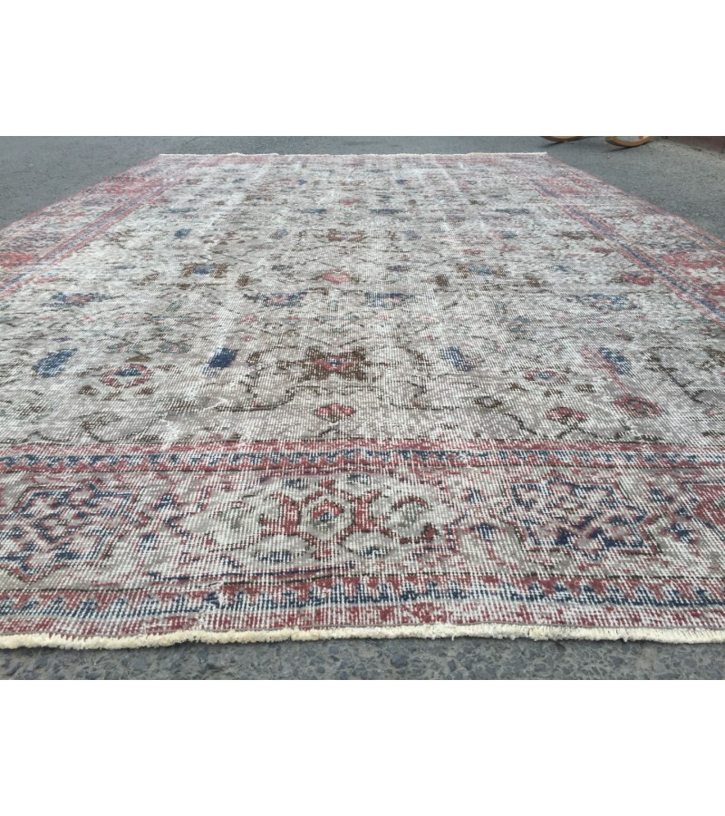 7x11 distressed rug for living room, dining room rug, vintage rug, 6'11 X 10'6 area rug