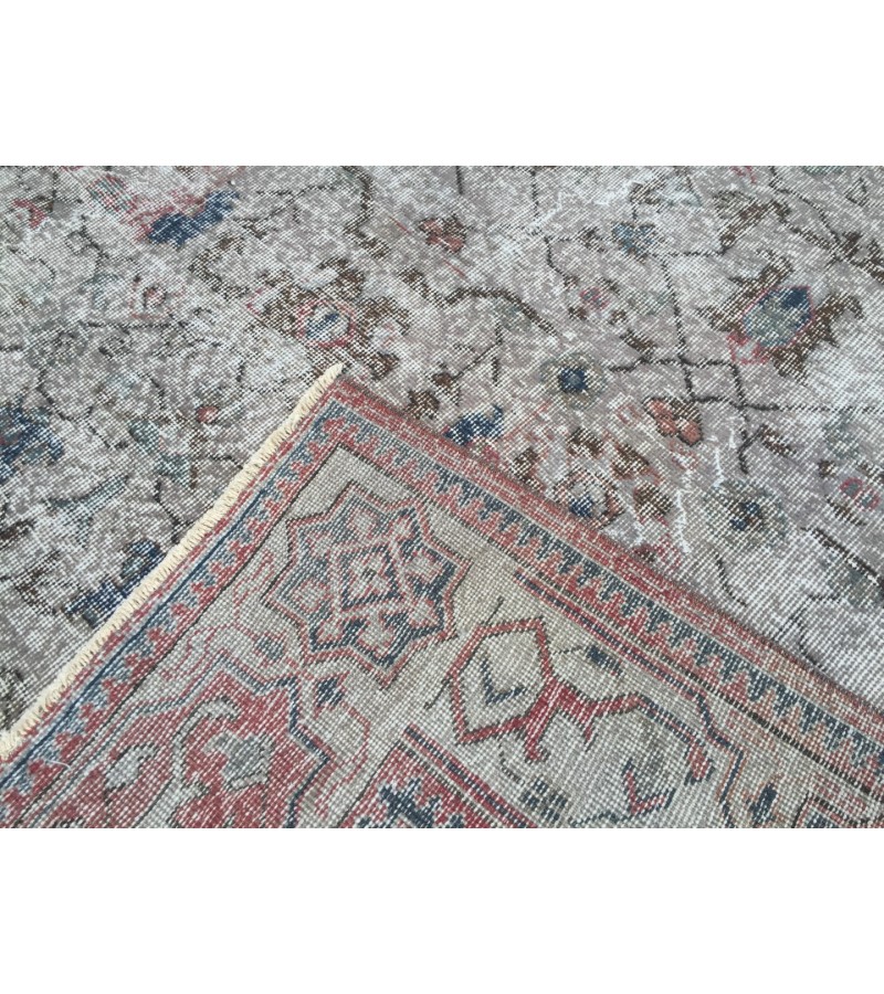 7x11 distressed rug for living room, dining room rug, vintage rug, 6'11 X 10'6 area rug