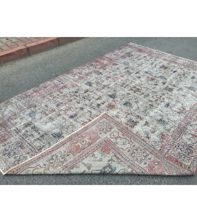 7x11 distressed rug for living room, dining room rug, vintage rug, 6'11 X 10'6 area rug