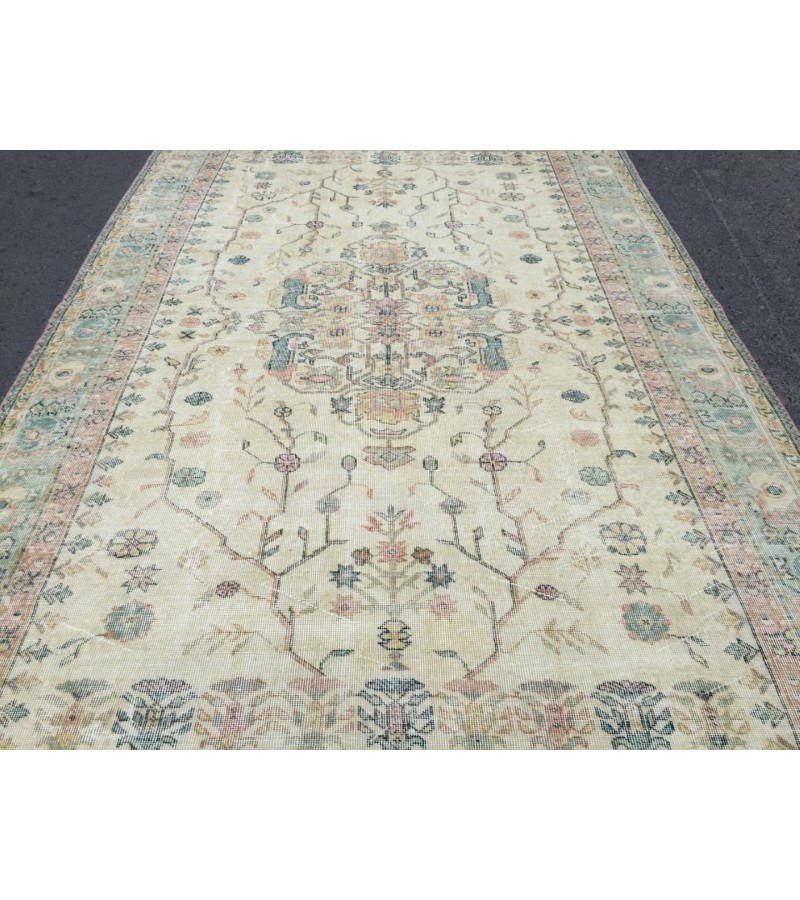 7x11 home decor rug, abstract distressed bedroom rug, 6'7 X 10'7 hand woven rug