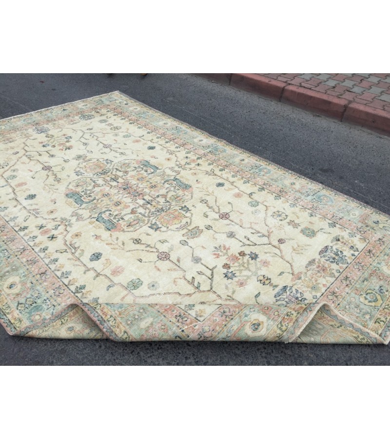 7x11 home decor rug, abstract distressed bedroom rug, 6'7 X 10'7 hand woven rug