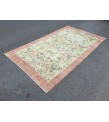 5x8 floral pastel green rug , handmade woven rug, 4'9 X 8'2 Living room rug