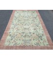 5x8 floral pastel green rug , handmade woven rug, 4'9 X 8'2 Living room rug