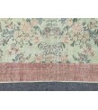 5x8 floral pastel green rug , handmade woven rug, 4'9 X 8'2 Living room rug