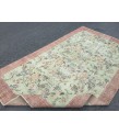 5x8 floral pastel green rug , handmade woven rug, 4'9 X 8'2 Living room rug